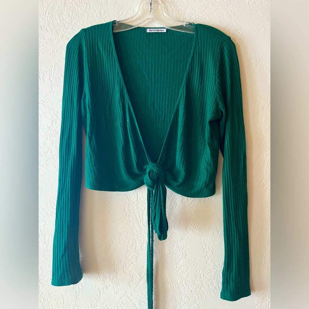 Small Reformation Petalo Wrap Top